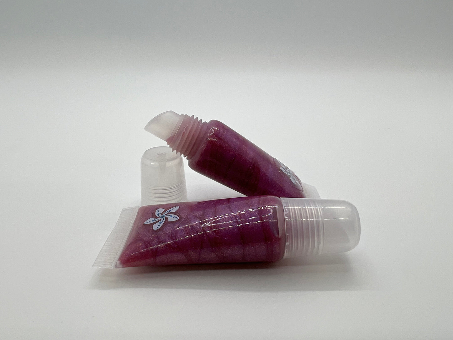 Happily Ever After - Strawberry Bubblegum Flavored Lip Gloss - Purple with Pink Sparkles and Blue Undertones