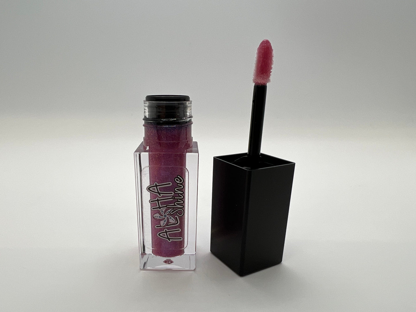 Happily Ever After - Strawberry Bubblegum Flavored Lip Gloss - Purple with Pink Sparkles and Blue Undertones