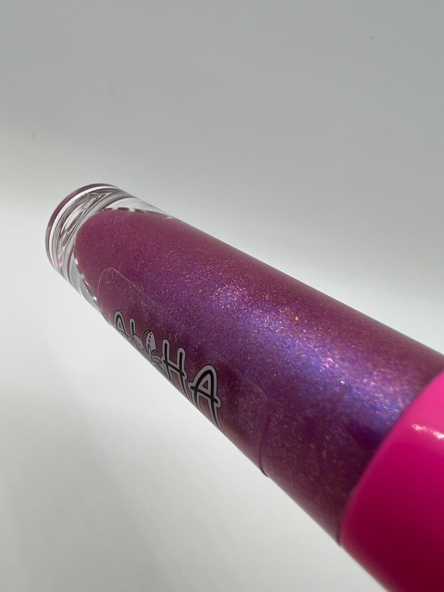 Happily Ever After - Strawberry Bubblegum Flavored Lip Gloss - Purple with Pink Sparkles and Blue Undertones