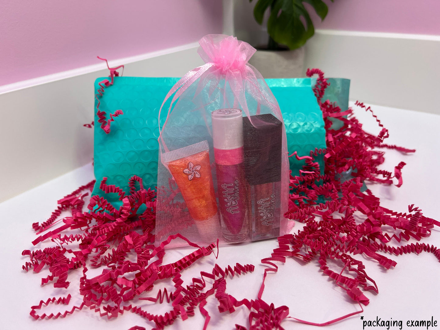 Coral Reef - Blue Raspberry Cotton Candy Flavored Lip Gloss with Teal Shimmer